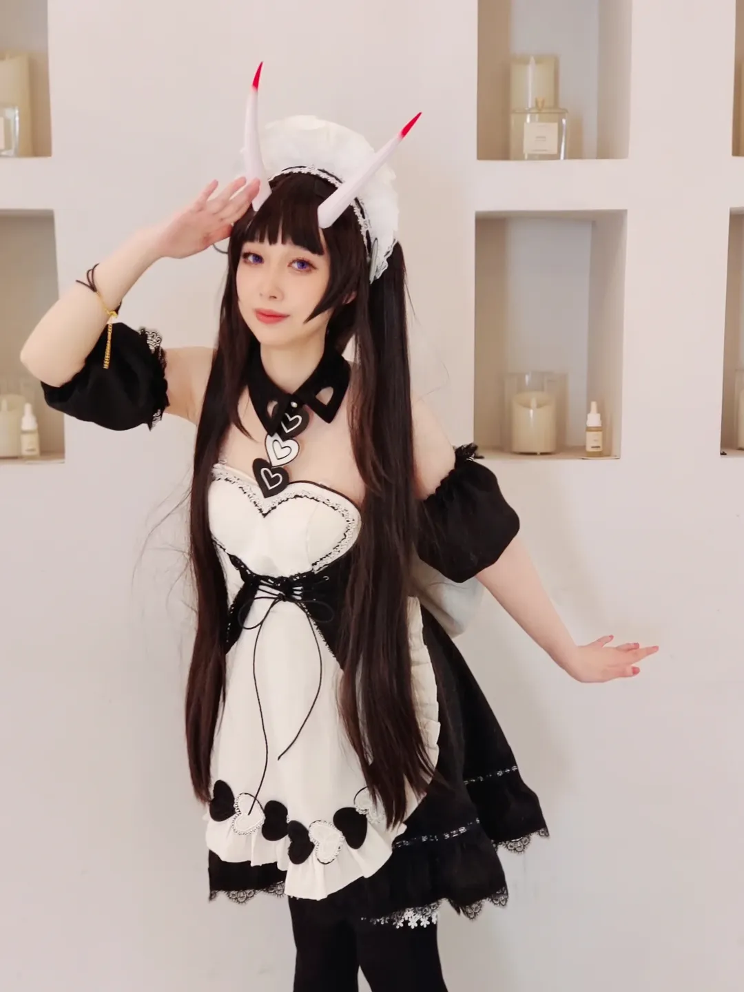碧蓝航线, 能代cos, 黑丝穿搭, 女仆装cos, 还原日常