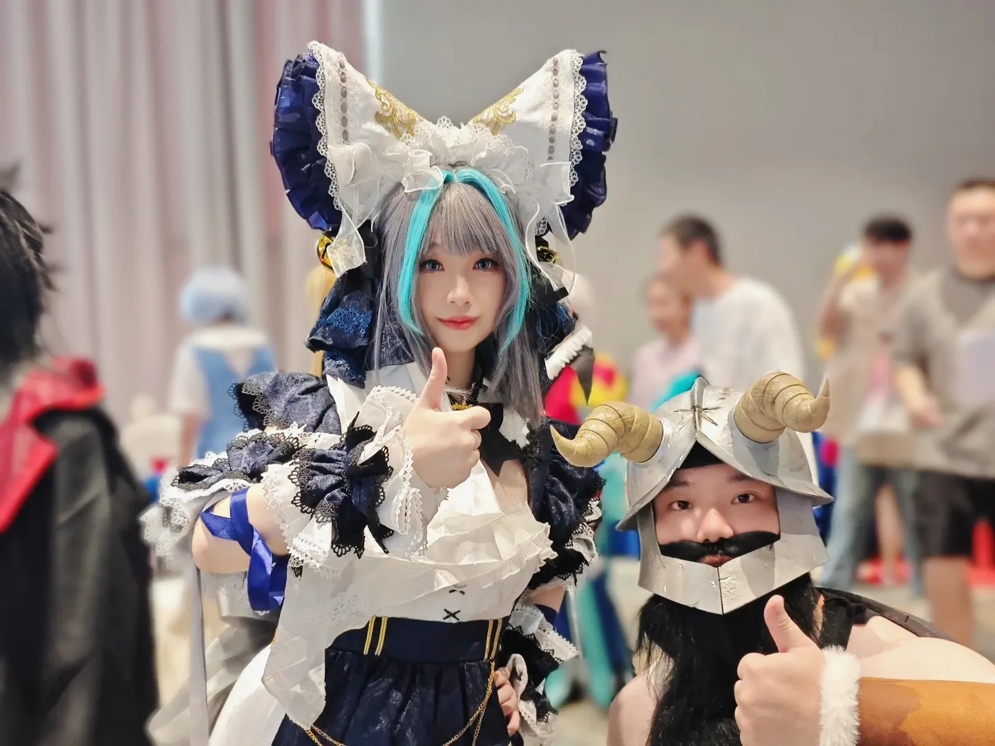 Azur Lane, Convention photos, White tights cosplay, Female cosplayer, Little Cheshire cosplay - Image 7