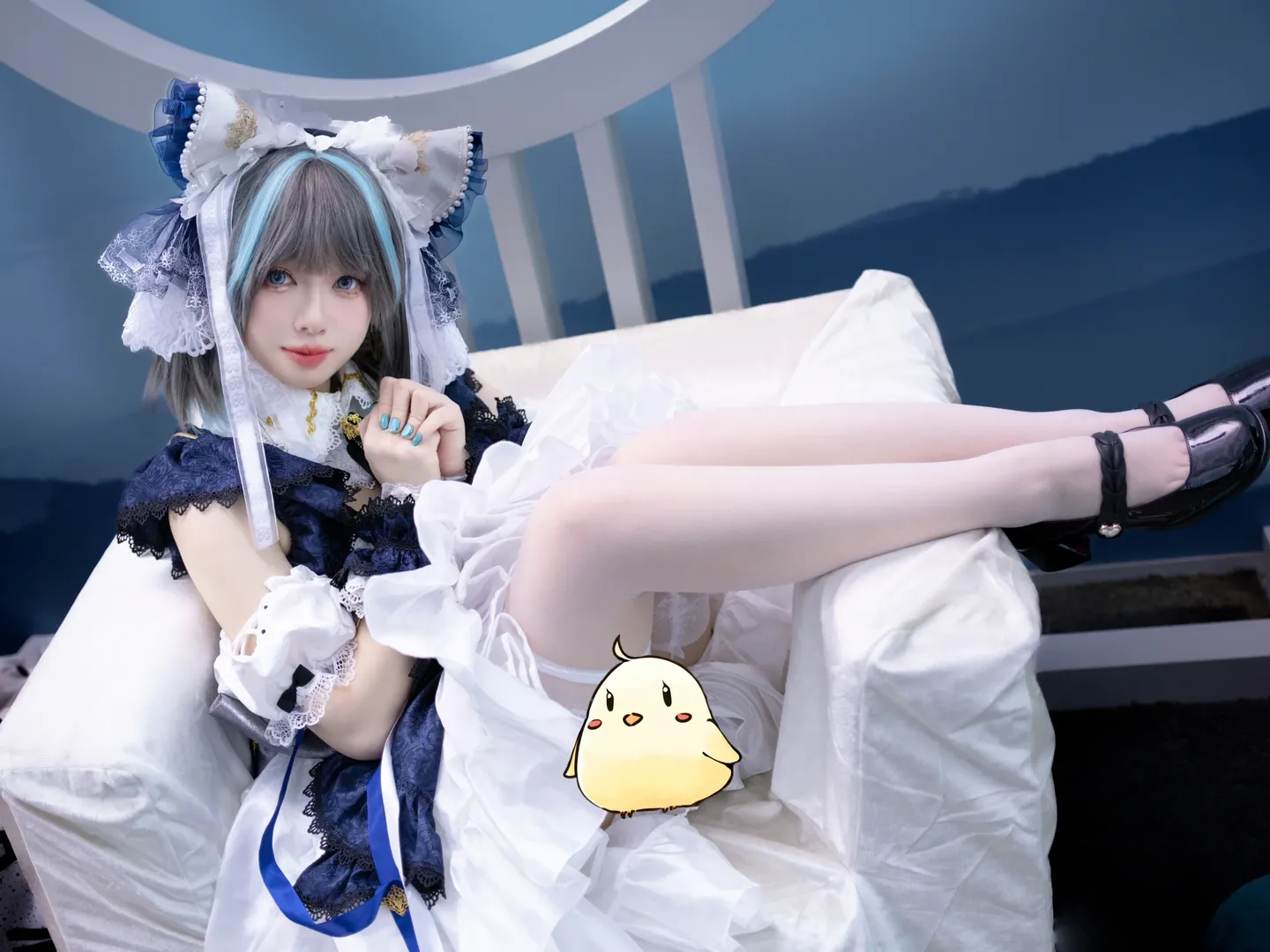 二次元摄影, 柴郡cos, 碧蓝航线, 女仆装cosplay, 白丝cos