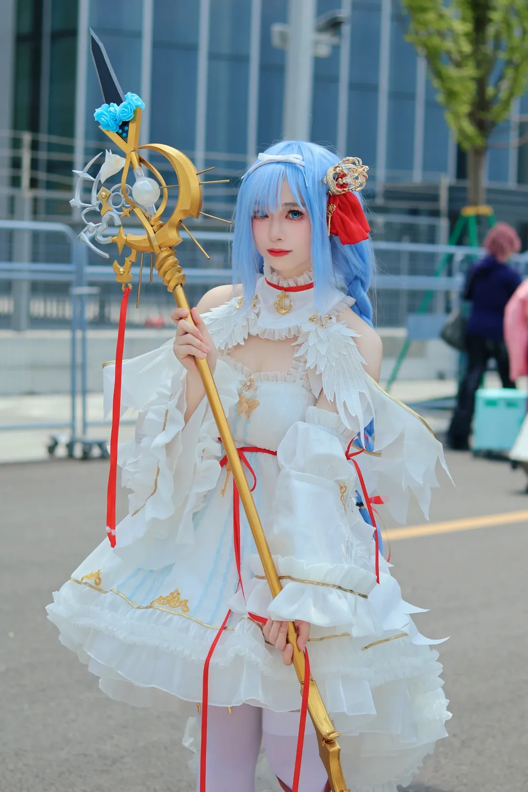 Azur Lane, Convention photography, Janus cosplay, White stockings cosplay, CP31 convention photos - Image 1