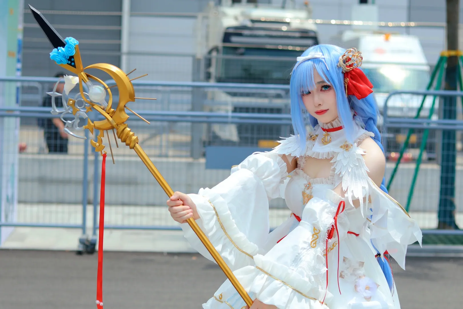 Azur Lane, Convention photography, Janus cosplay, White stockings cosplay, CP31 convention photos - Image 2