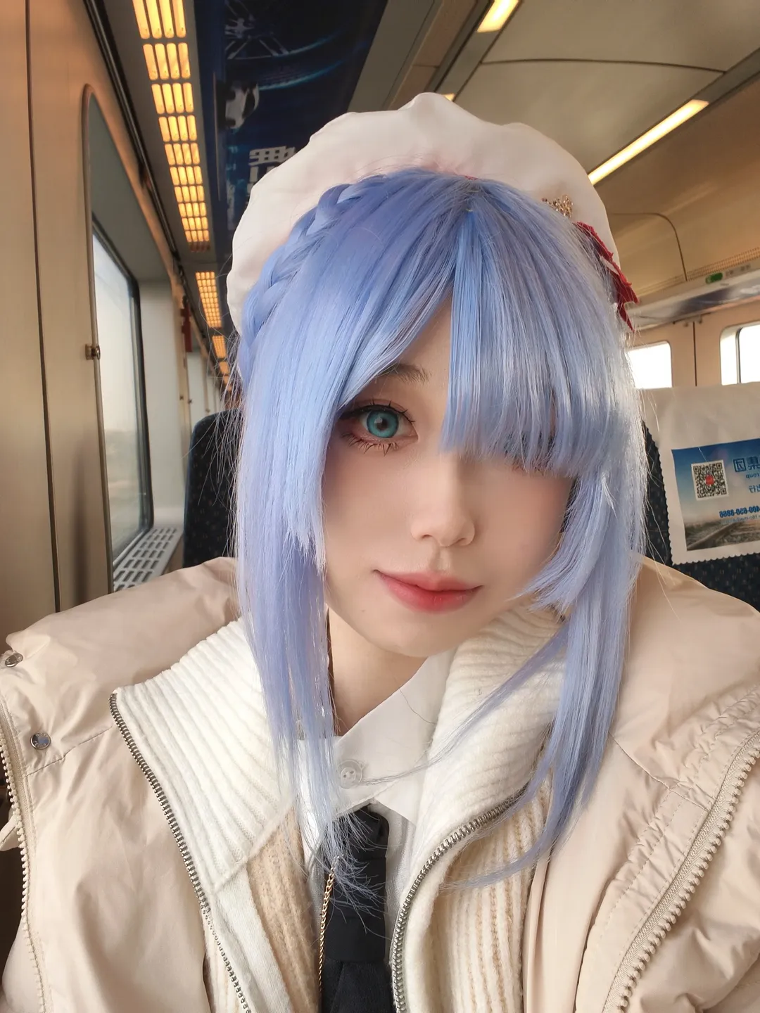 碧蓝航线, 二次元cosplay, 雅努斯cos, 蓝发麻花辫, 日常cos穿搭