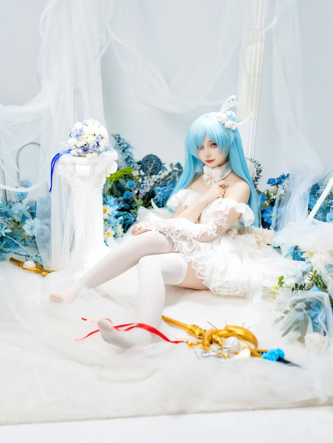 碧蓝航线, 二次元cosplay, 雅努斯cos, 白丝穿搭, 微速前进