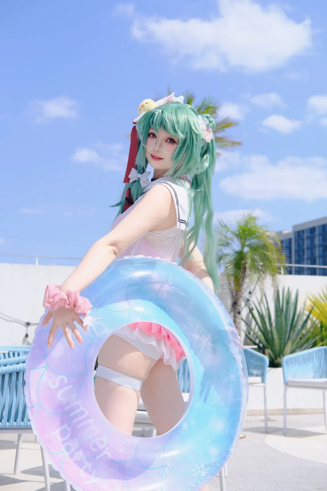 碧蓝航线, 泳装cos, 夏日写真, 兰利2cos, 少女泳装 - 第2张