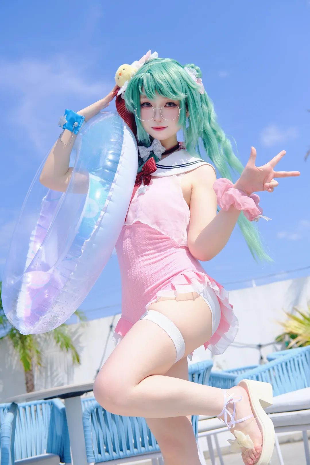 碧蓝航线, 泳装cos, 夏日写真, 兰利2cos, 少女泳装 - 第4张