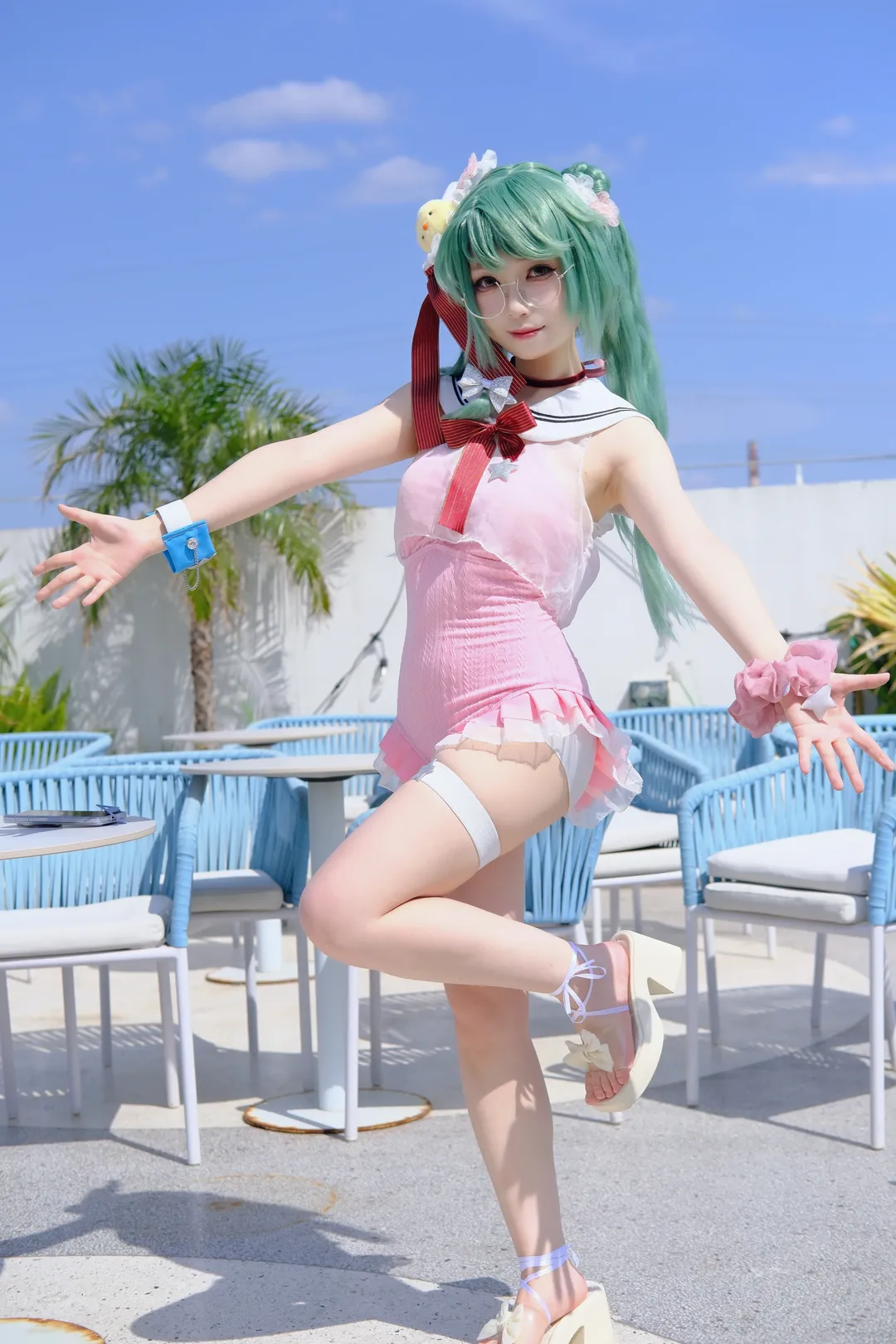 碧蓝航线, 泳装cos, 夏日写真, 兰利2cos, 少女泳装 - 第5张