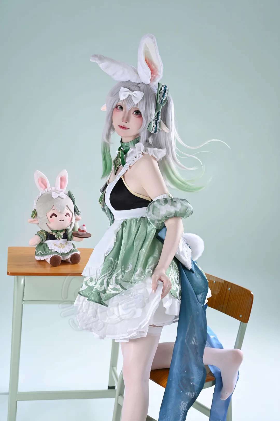 原神, 納西妲cos, 女僕裝, cosplay穿搭, 白絲美腿