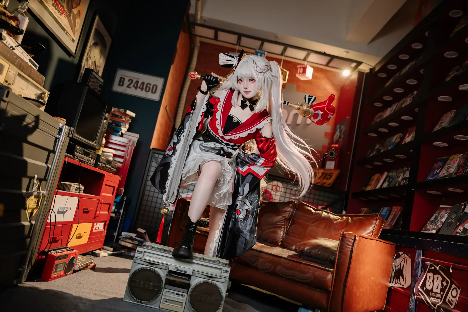 崩壊：スターレイル, 二次元コスプレ, 花火 コスプレ, 白髪ツインテール, レトロな写真 - 5枚目