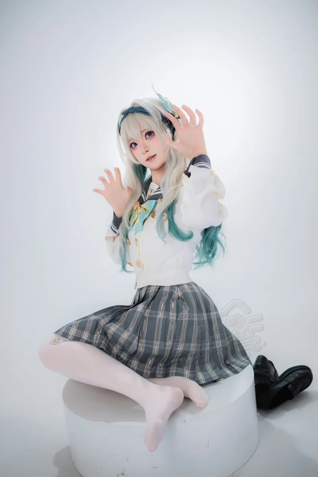 二次元少女, 崩坏星穹铁道, 流萤cos, cosplay摄影, 白丝cos - 第5张