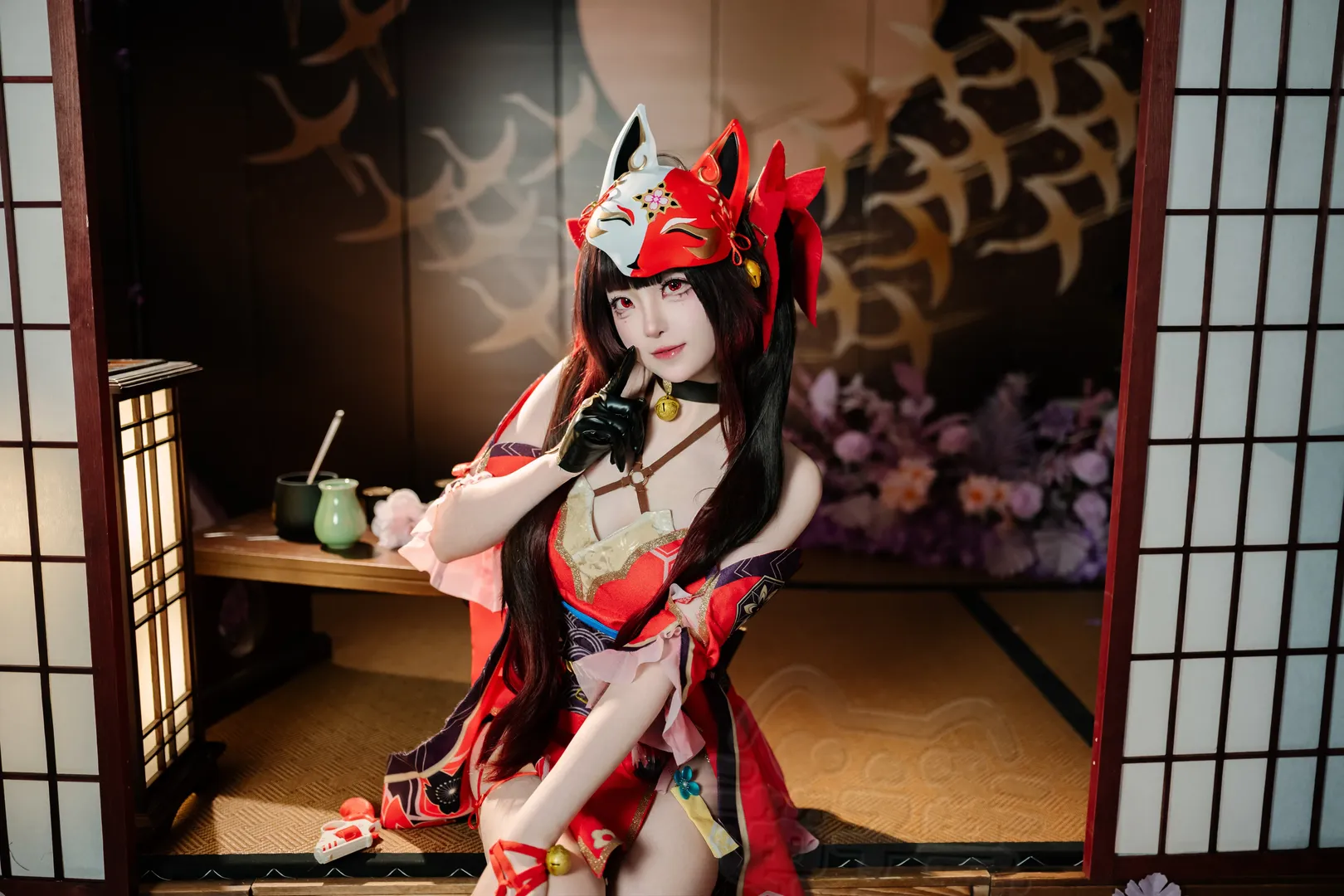 崩坏星穹铁道, 花火cos, cosplay摄影, 日式和风, 狐面装扮 - 第2张