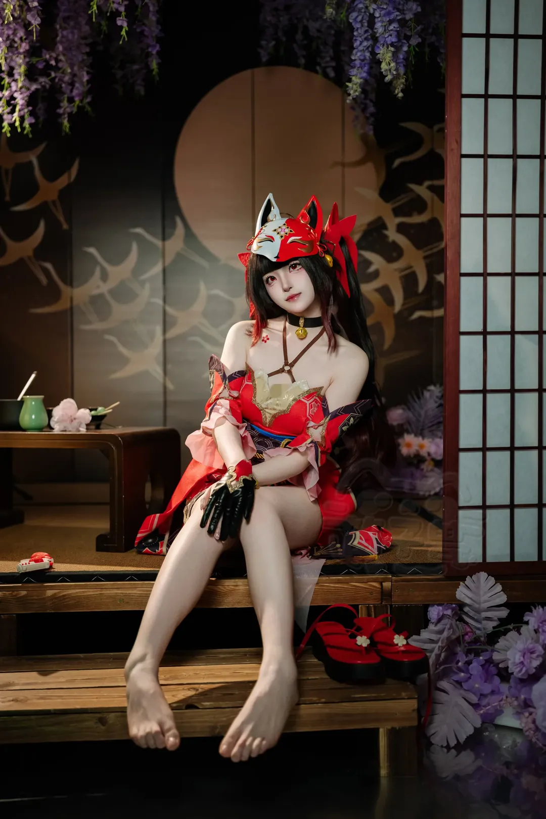 崩坏星穹铁道, 花火cos, cosplay摄影, 日式和风, 狐面装扮 - 第4张