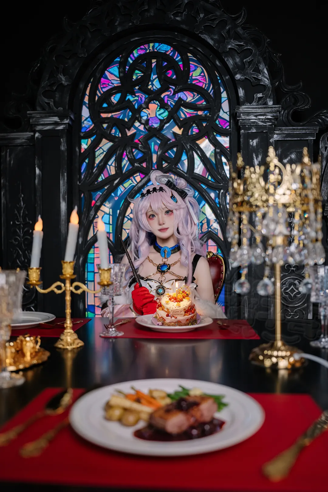 鸣潮, 达妮娅cos, cosplay, 哥特风, 生日蛋糕 - 第2张