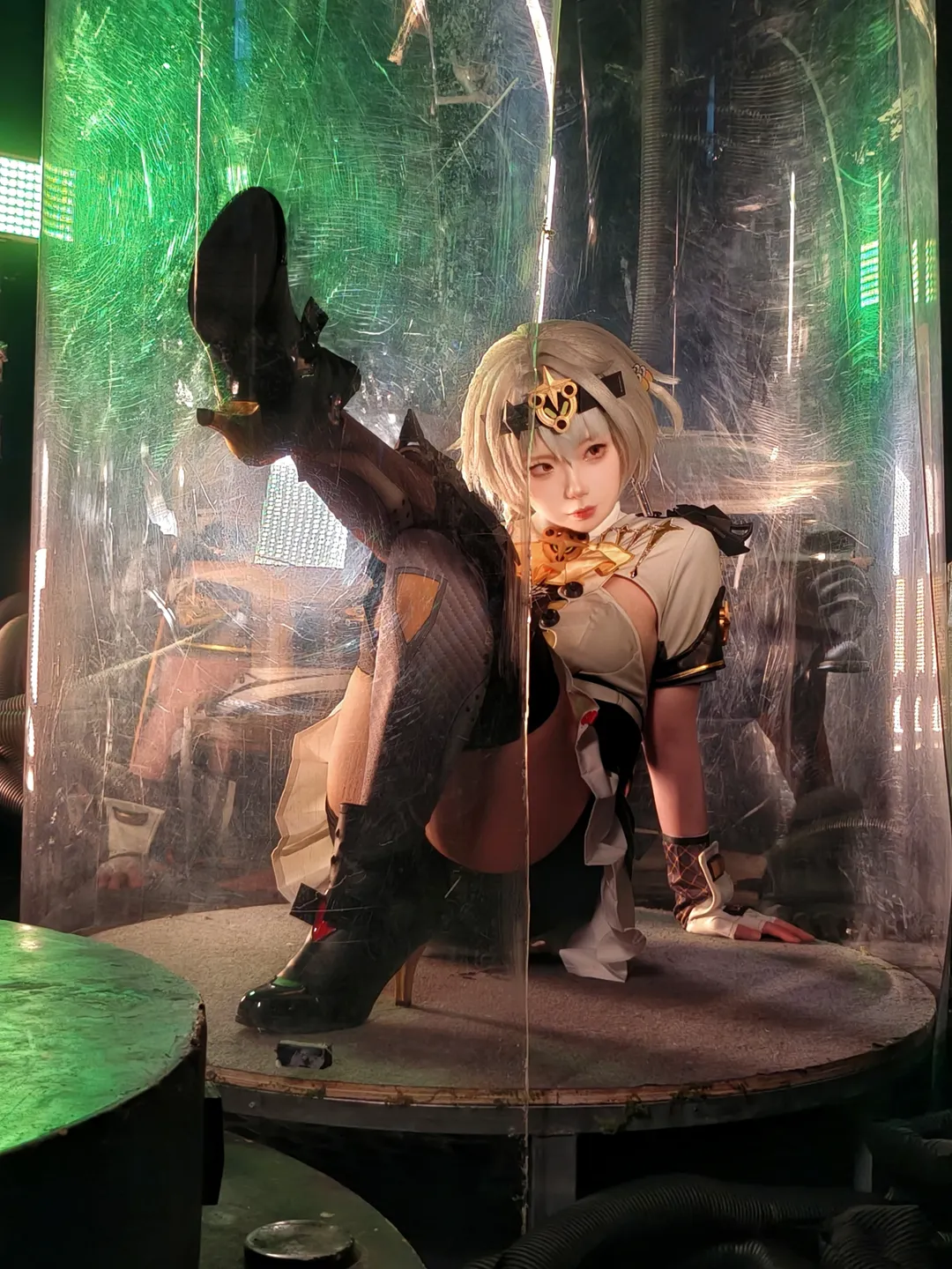 Zenless Zone Zero, Cyberpunk, Stocking outfit, Anby cosplay, Soldier 0-Anby