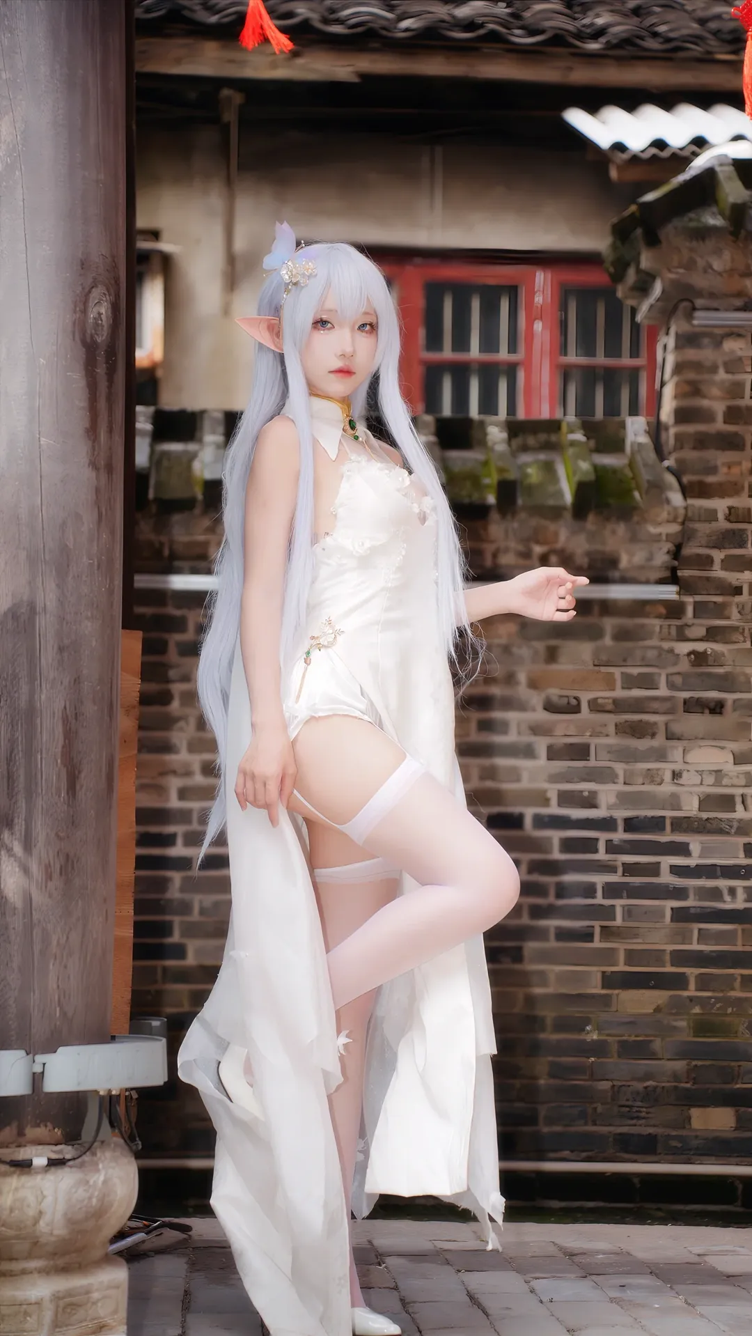 碧蓝航线, 白丝, 国风cosplay, 二次元写真, 阿尔比恩cos