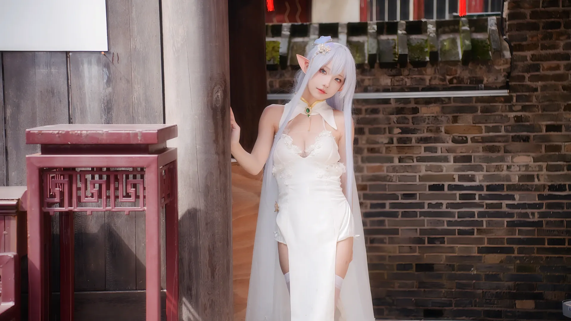 碧蓝航线, 白丝, 国风cosplay, 二次元写真, 阿尔比恩cos - 第3张