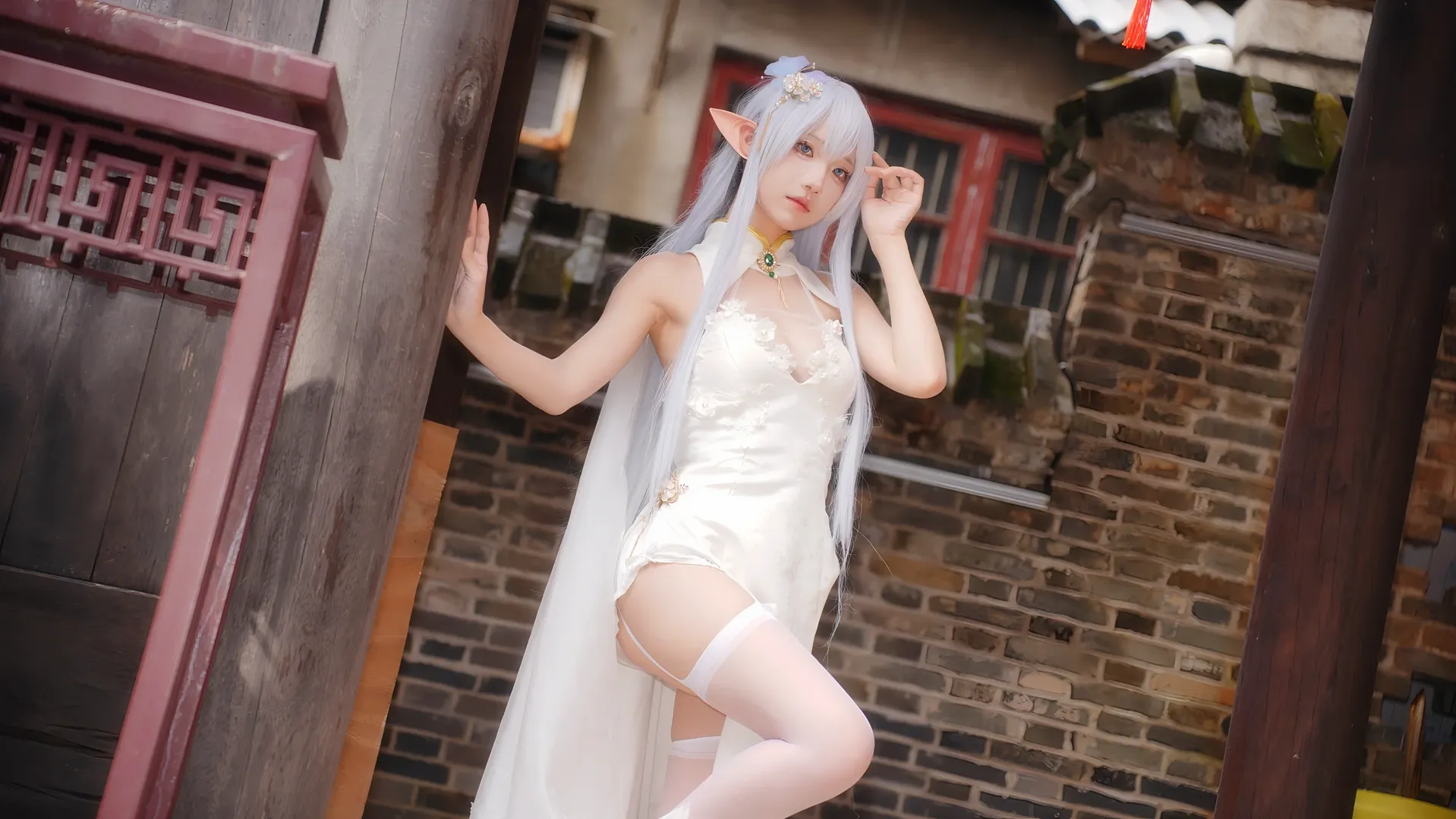 碧蓝航线, 白丝, 国风cosplay, 二次元写真, 阿尔比恩cos - 第4张