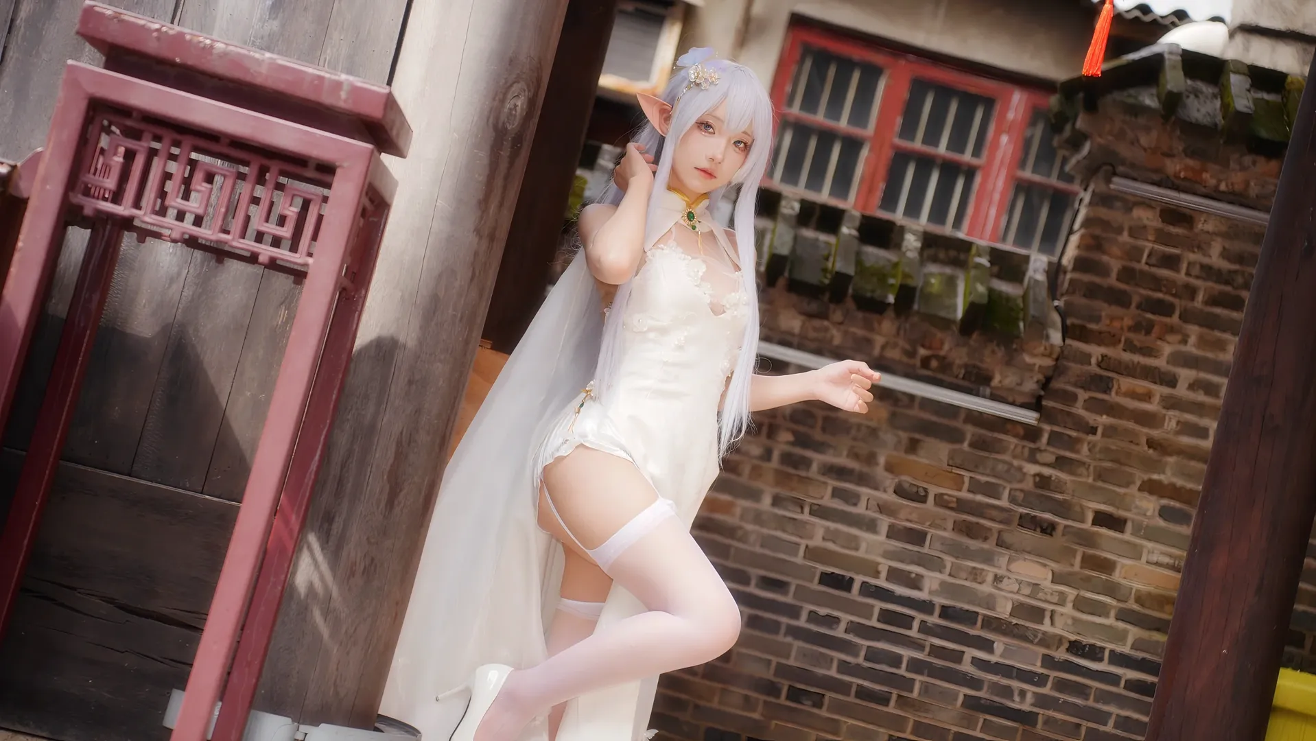 碧蓝航线, 白丝, 国风cosplay, 二次元写真, 阿尔比恩cos - 第5张