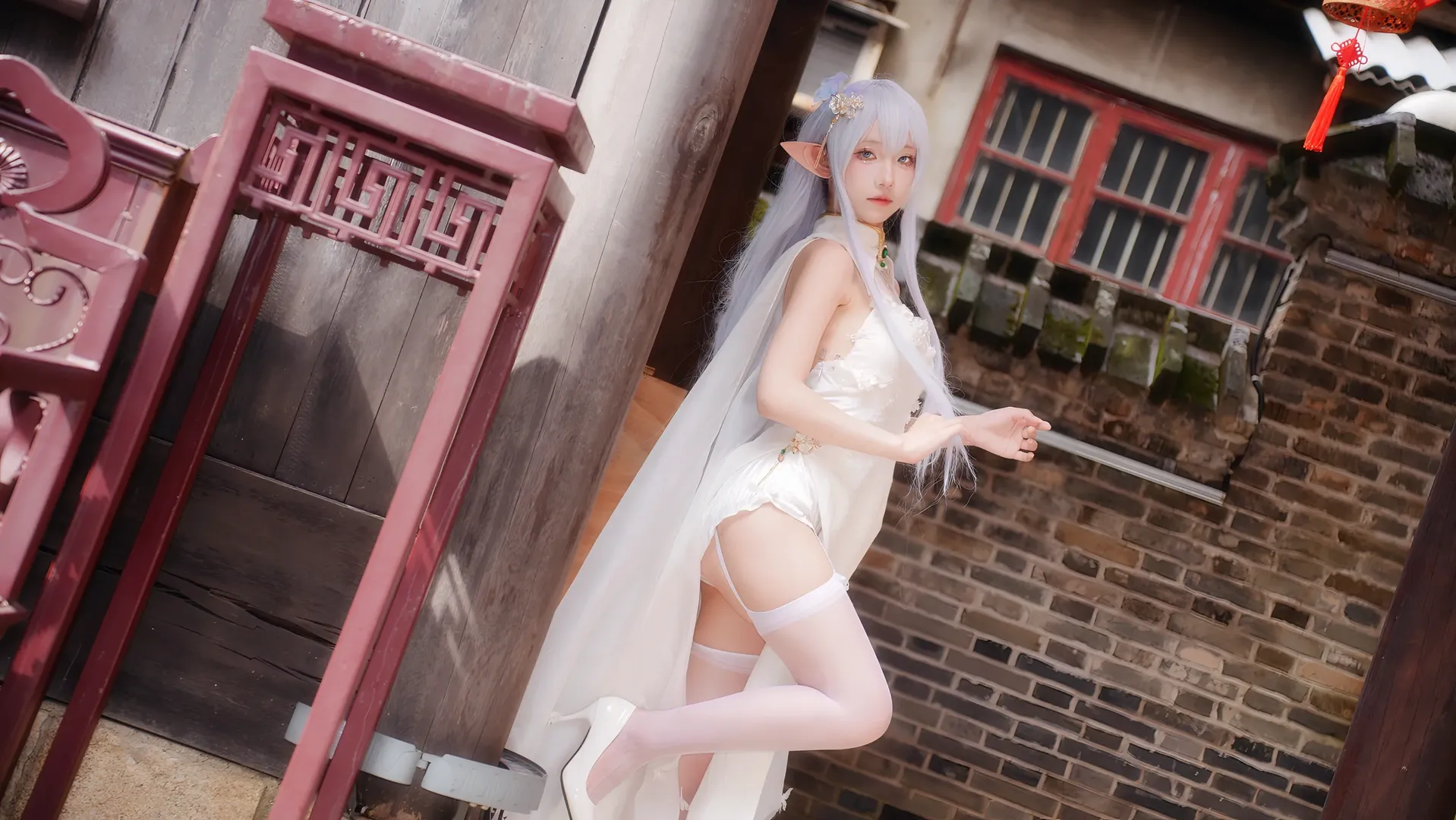 碧蓝航线, 白丝, 国风cosplay, 二次元写真, 阿尔比恩cos - 第6张