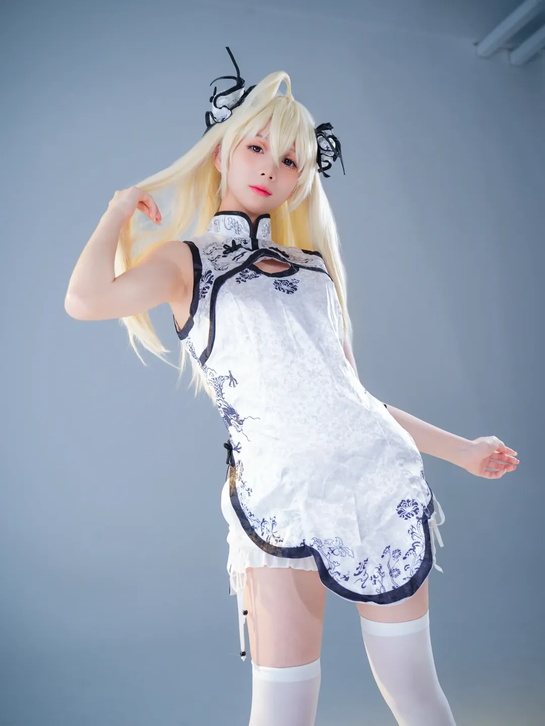 二次元摄影, 穹妹cos, 缘之空, Cosplay日常, 白丝旗袍 - 第3张