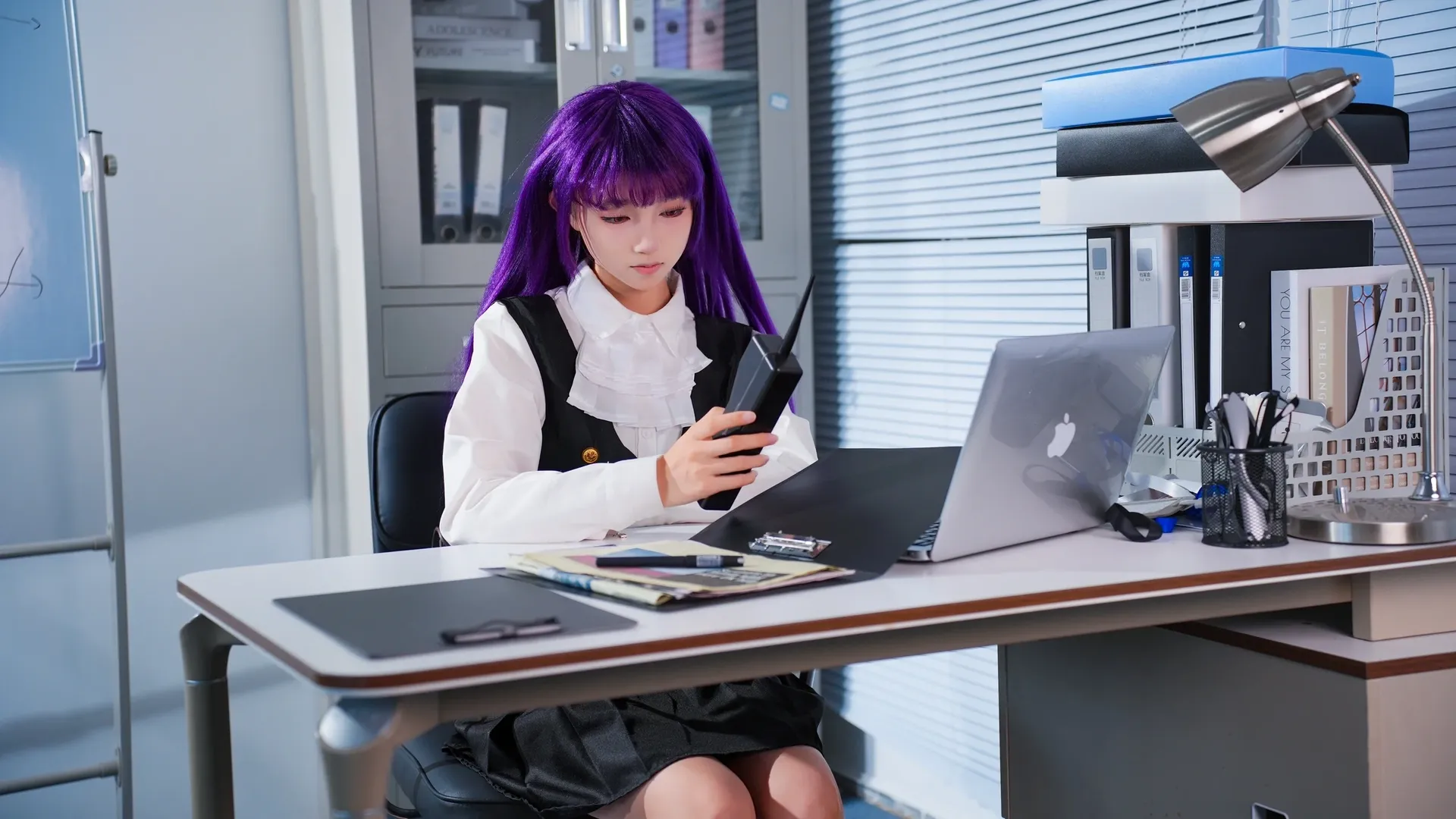 2D, Black stockings, Ririchiyo Cosplay, Inu x Boku SS, Tsun-shun - Image 6