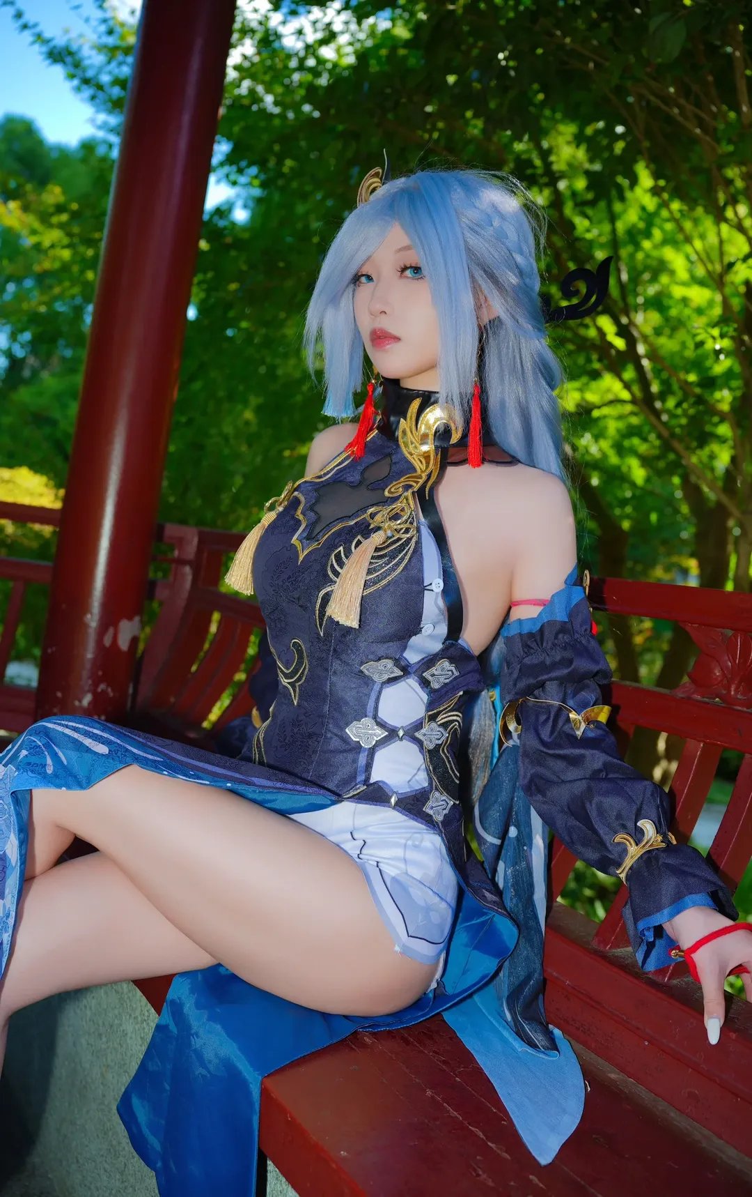 原神, 旗袍cos, 申鹤cos, 夏日外拍, 闪光灯摄影 - 第5张