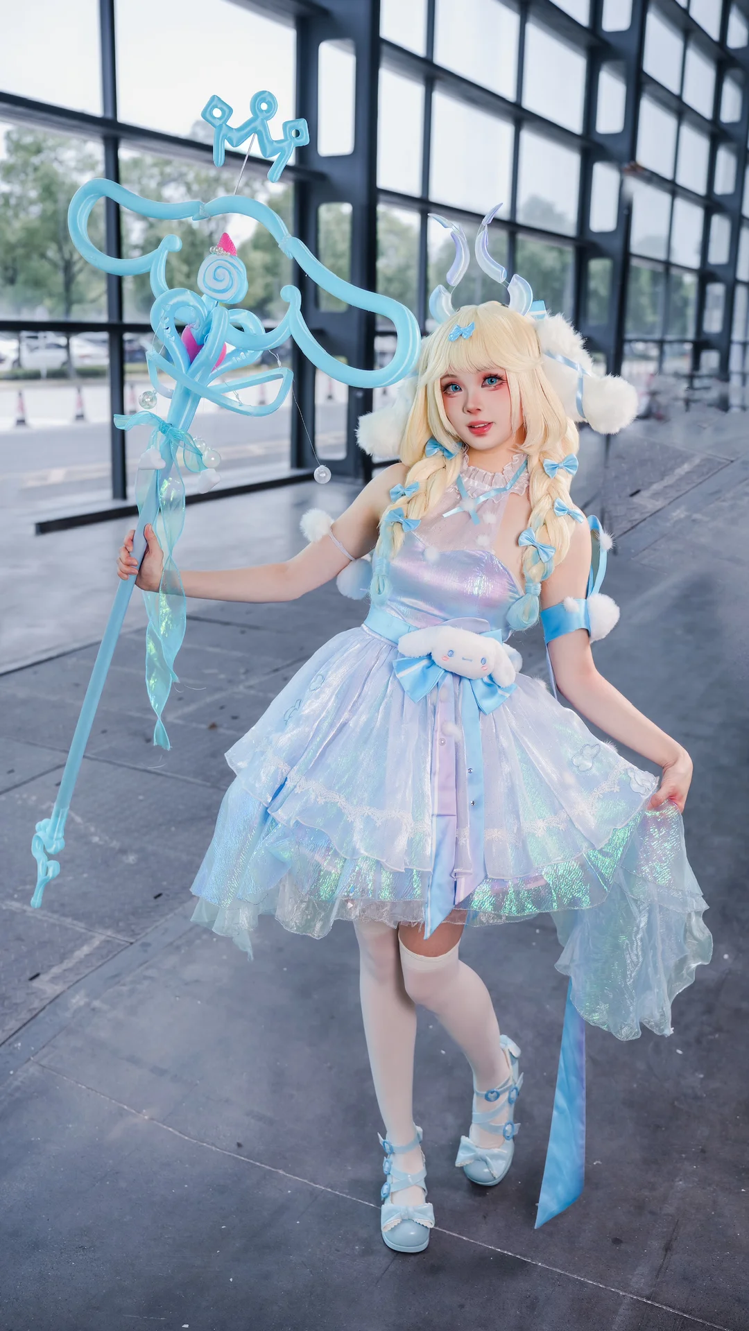 漫展返图, 王者荣耀, 二次元cosplay, 瑶cos, 白色过膝袜