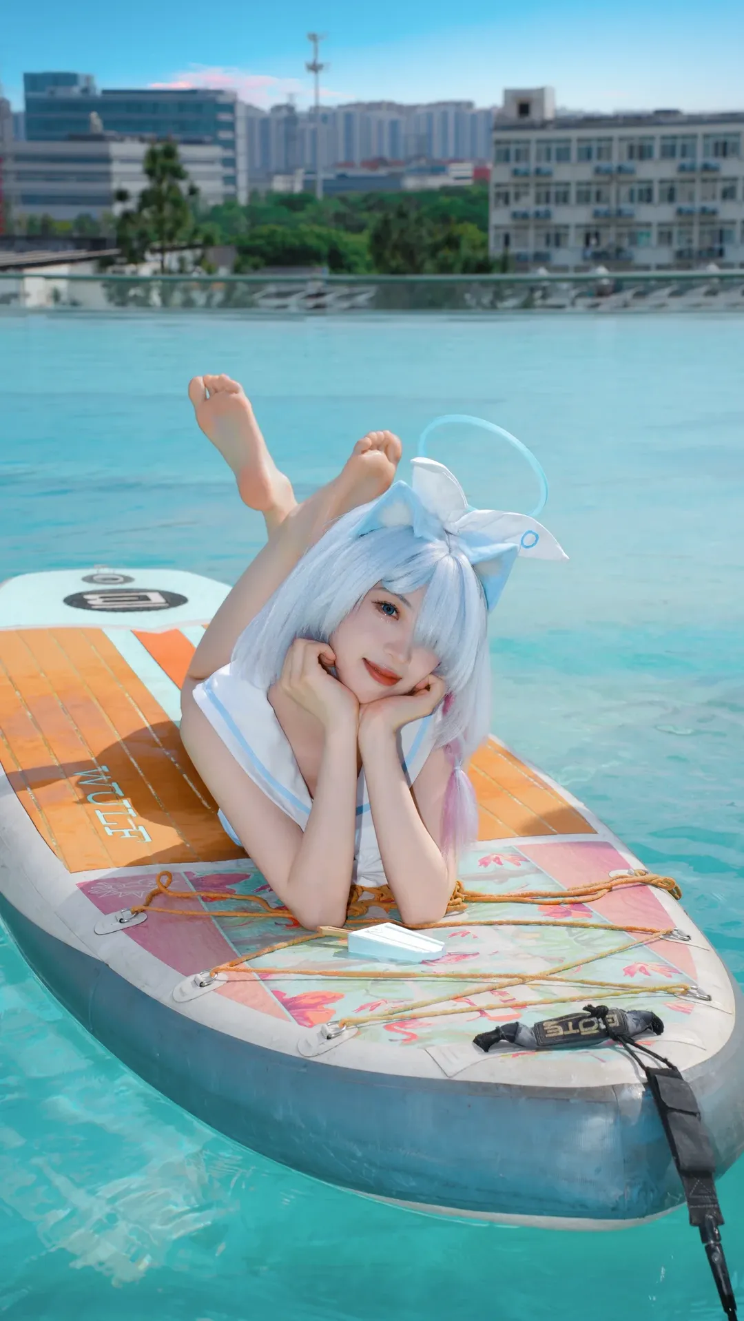 二次元摄影, 蔚蓝档案, 夏日穿搭, 泳池派对, 阿罗娜cos - 第3张