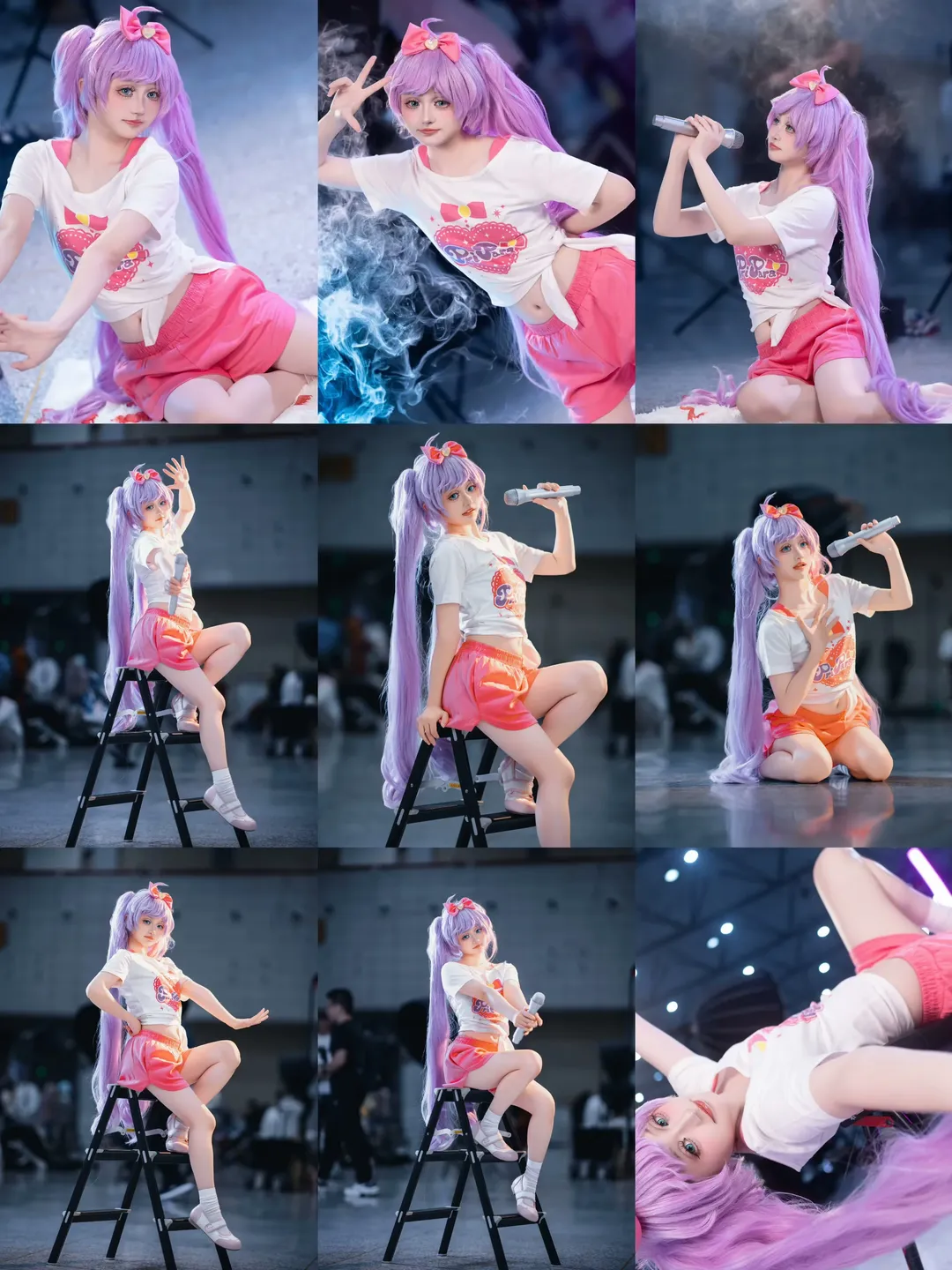 漫展场照, cosplay动作参考, 美妙天堂, 真中啦啦cos, 小偶像训练服 - 第1张