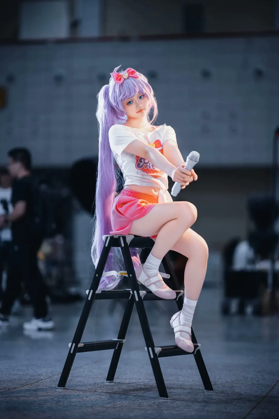 漫展场照, cosplay动作参考, 美妙天堂, 真中啦啦cos, 小偶像训练服 - 第10张