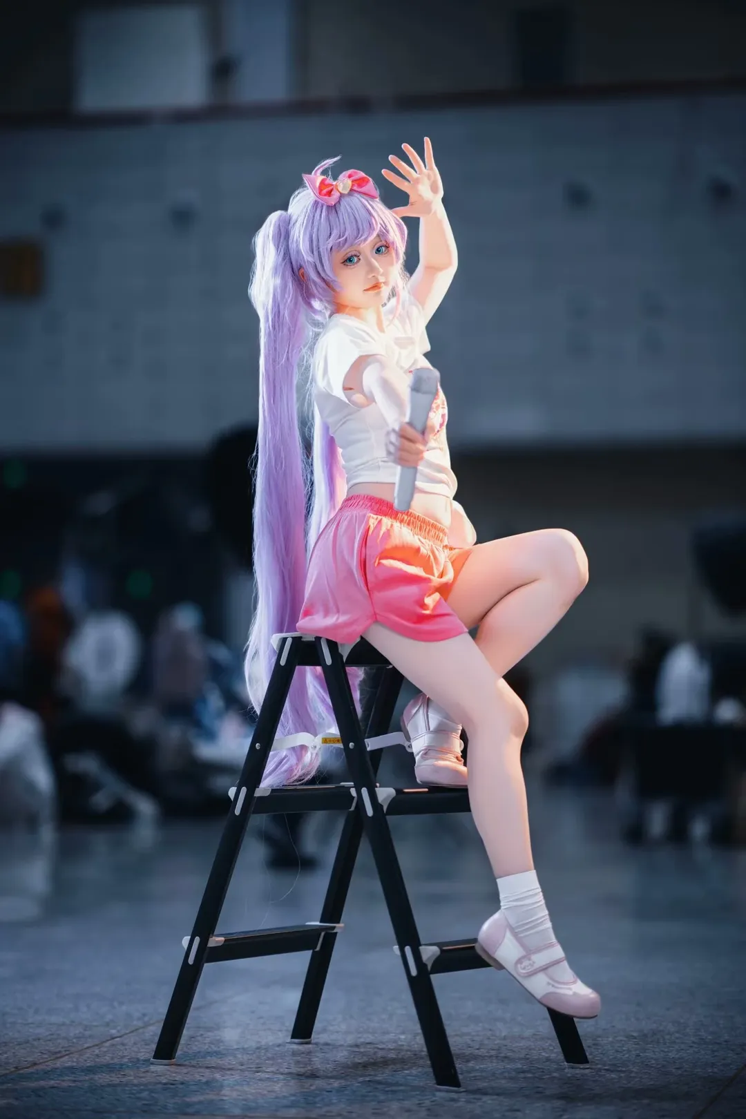 漫展场照, cosplay动作参考, 美妙天堂, 真中啦啦cos, 小偶像训练服 - 第5张