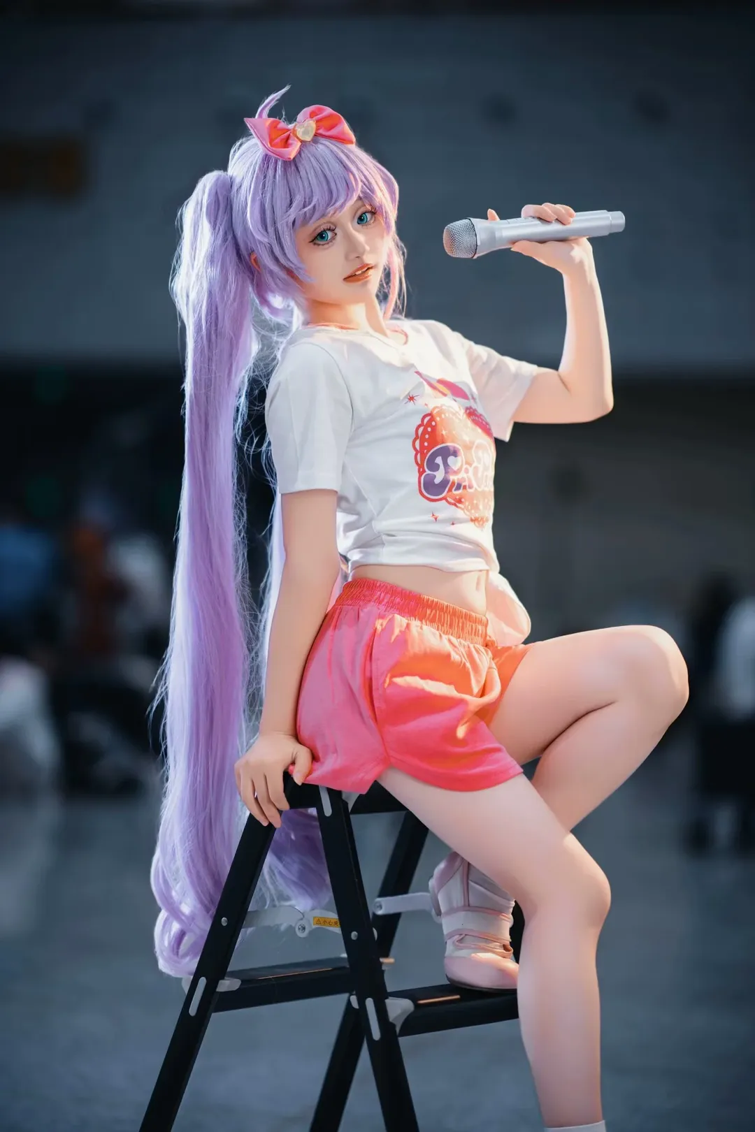 漫展场照, cosplay动作参考, 美妙天堂, 真中啦啦cos, 小偶像训练服 - 第6张