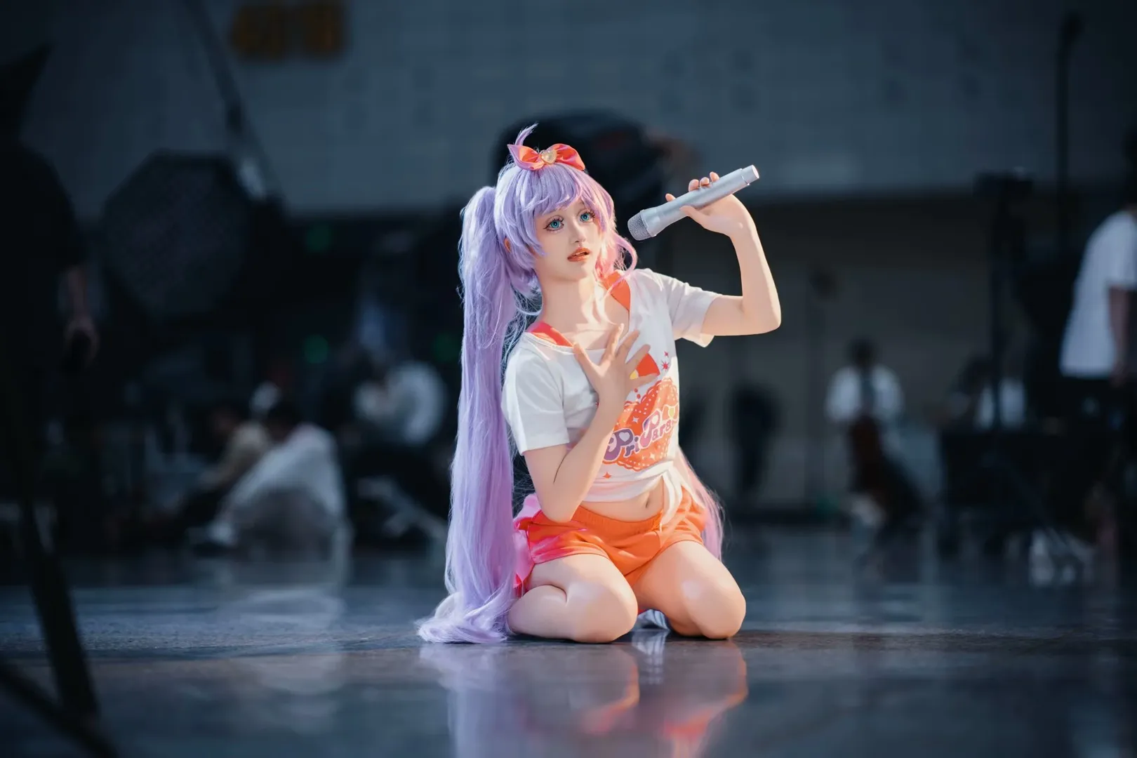 漫展场照, cosplay动作参考, 美妙天堂, 真中啦啦cos, 小偶像训练服 - 第7张