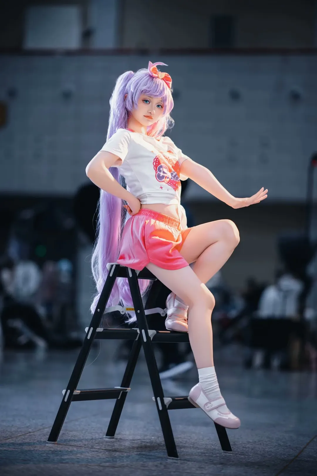 漫展场照, cosplay动作参考, 美妙天堂, 真中啦啦cos, 小偶像训练服