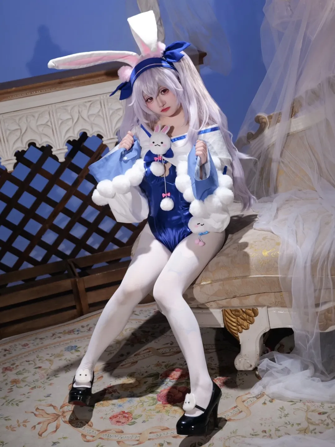 cosplay, 碧蓝航线, 拉菲cos, 兔女郎, 白丝
