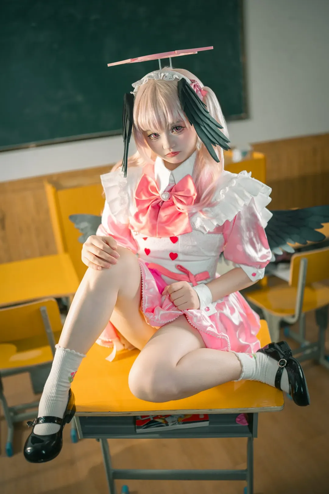 蔚蓝档案, 下江小春cos, cosplay摄影, 二次元穿搭, 白丝穿搭 - 第4张