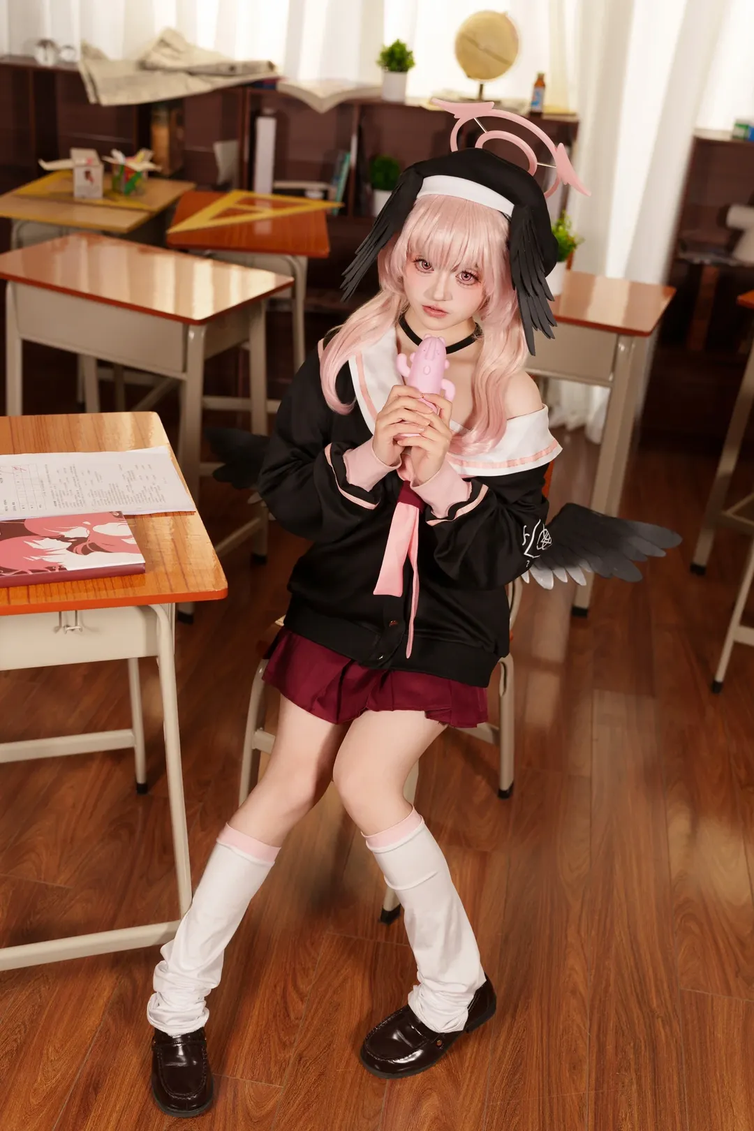 蔚蓝档案, 下江小春cos, cosplay摄影, 二次元穿搭, 白丝穿搭 - 第6张