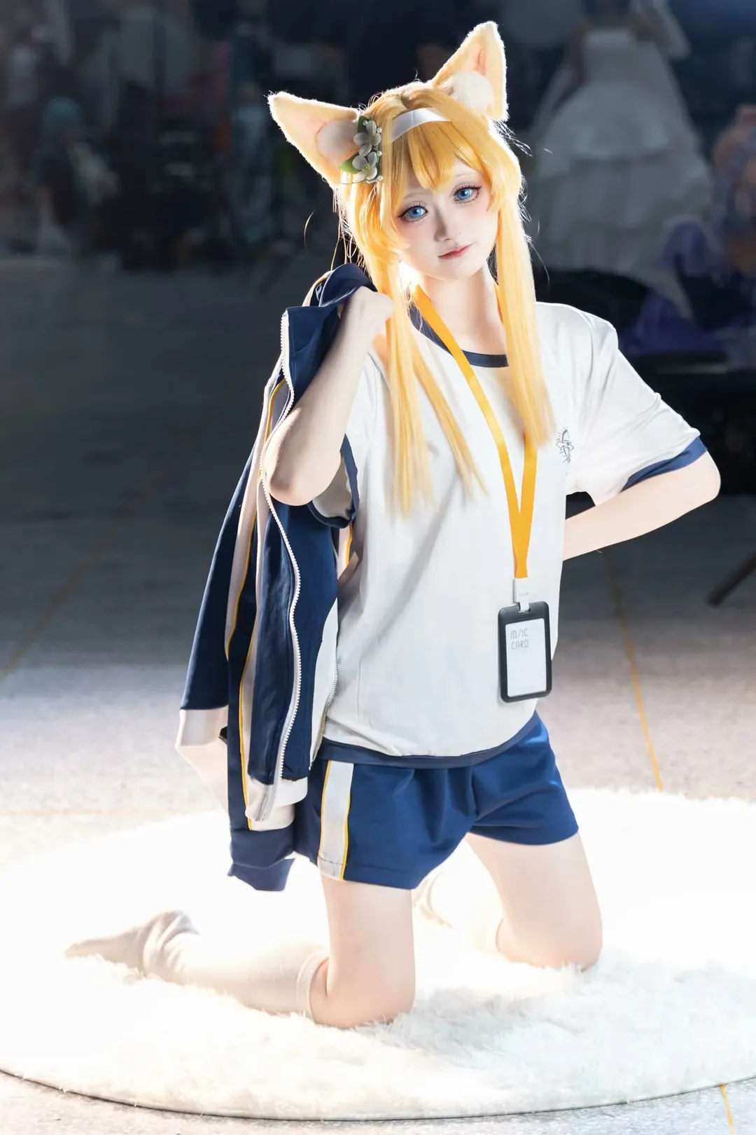 cosplay, Blue Archive, White stockings, Gymnastics uniform, Iochi Mari cosplay