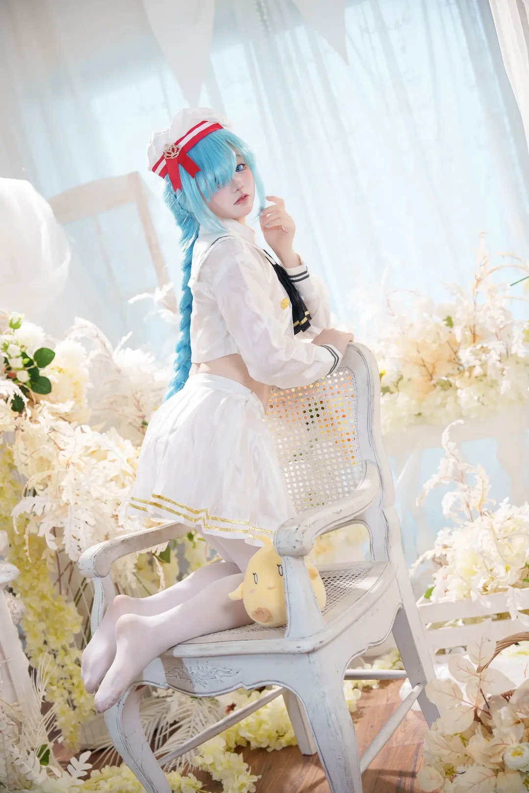 碧蓝航线, 雅努斯cos, 水手服穿搭, 白丝cosplay, 高调人像