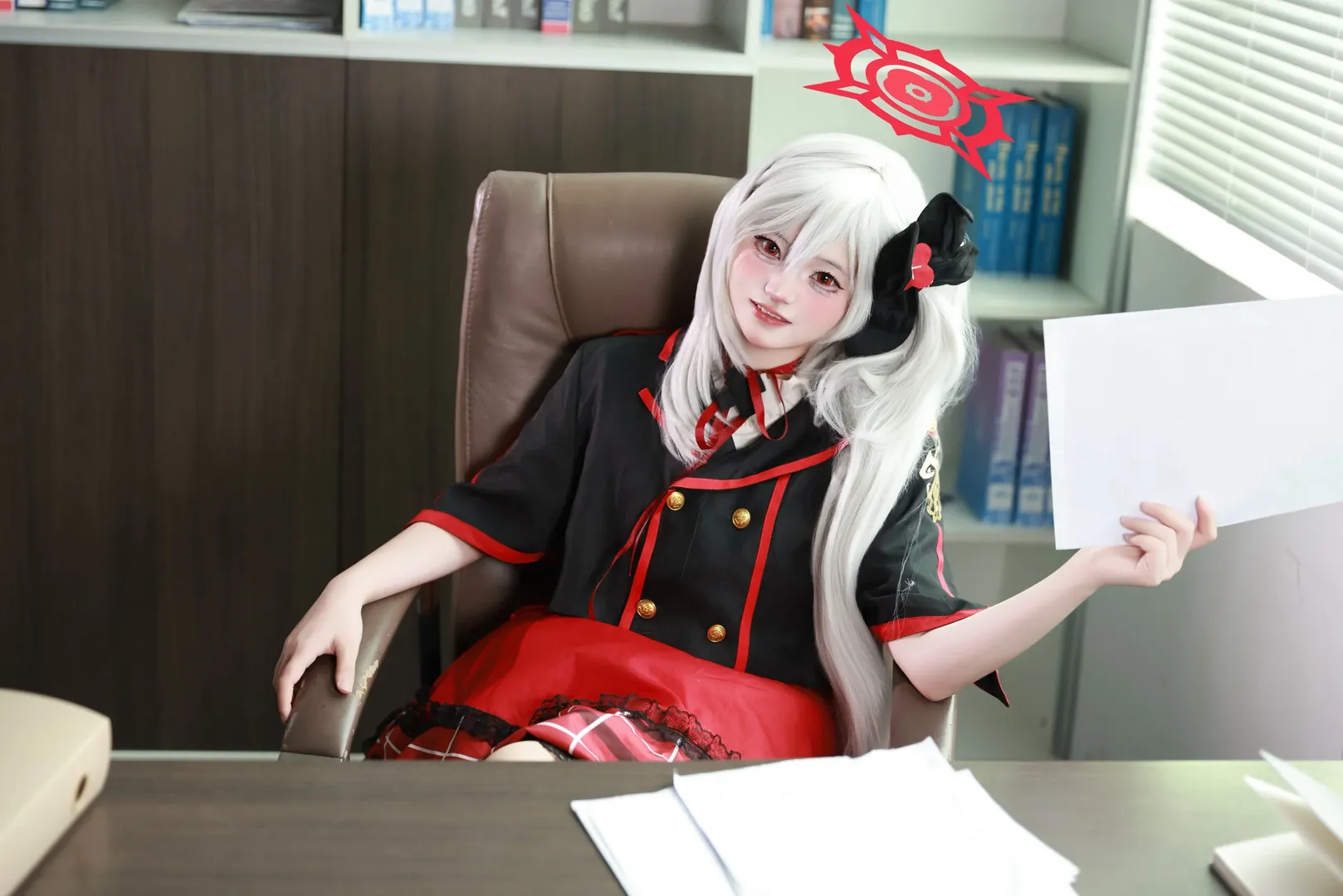 蔚蓝档案, 浅黄睦月cos, 小恶魔, 银发角色, cosplay生贺 - 第2张