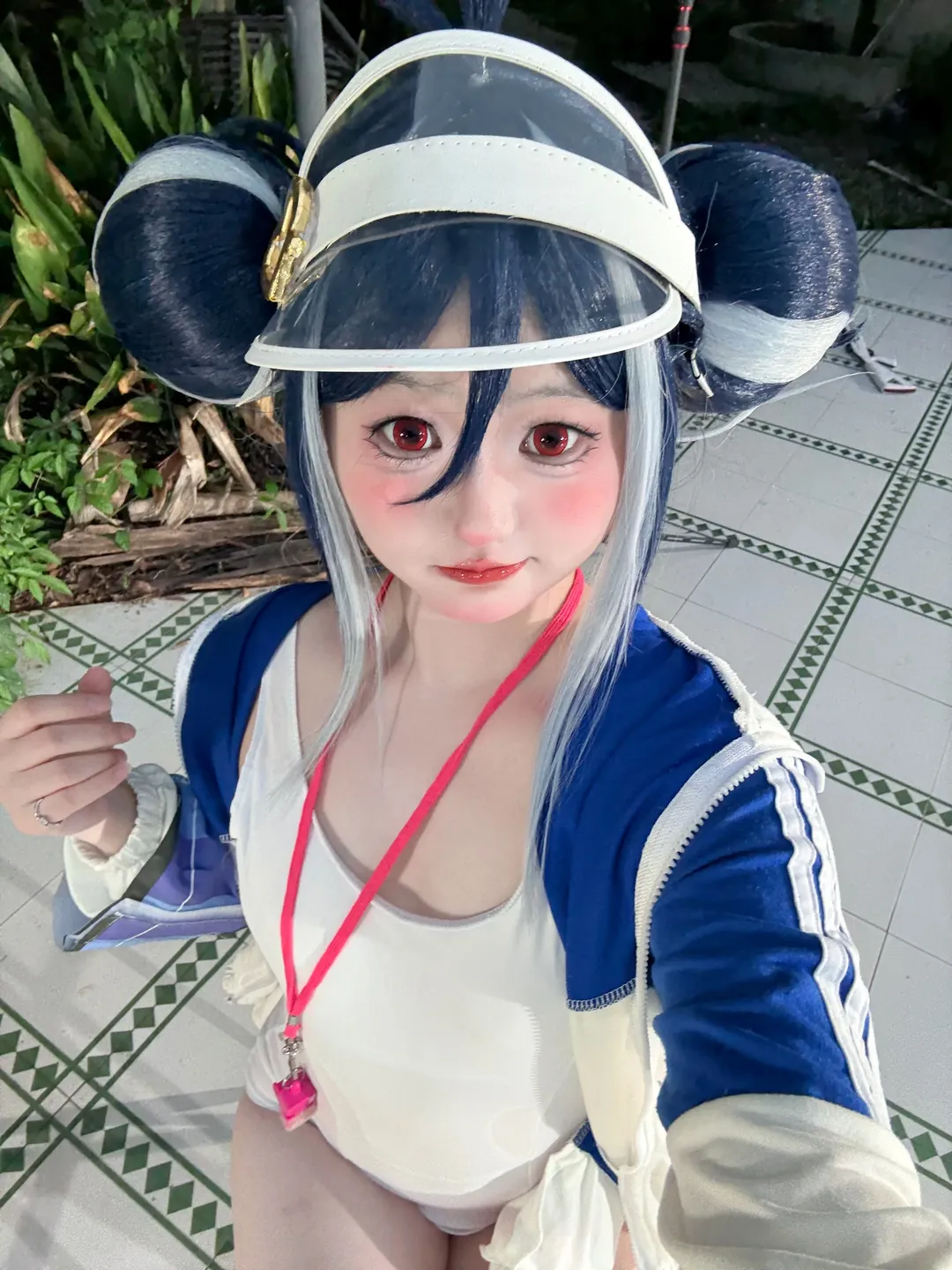 二次元摄影, 蔚蓝档案, 泳装cosplay, 夜间外景, 合欢垣吹雪cos