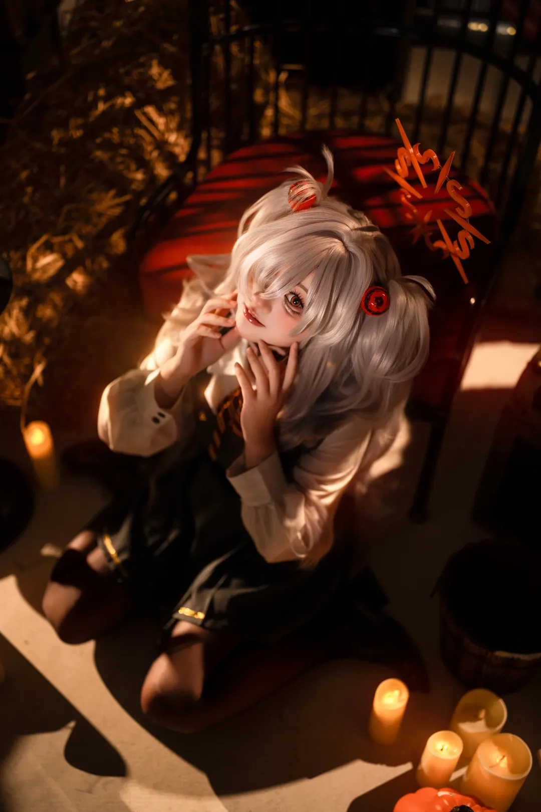 cosplay, 蔚蓝档案, 黑丝, 板垣鹿江cos, 万圣节布景 - 第1张