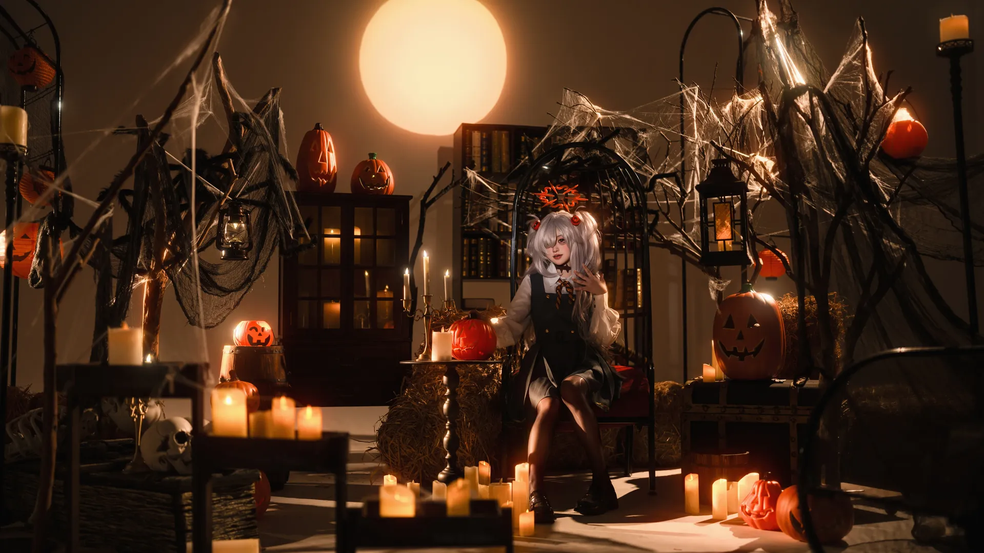 cosplay, 蔚蓝档案, 黑丝, 板垣鹿江cos, 万圣节布景 - 第3张