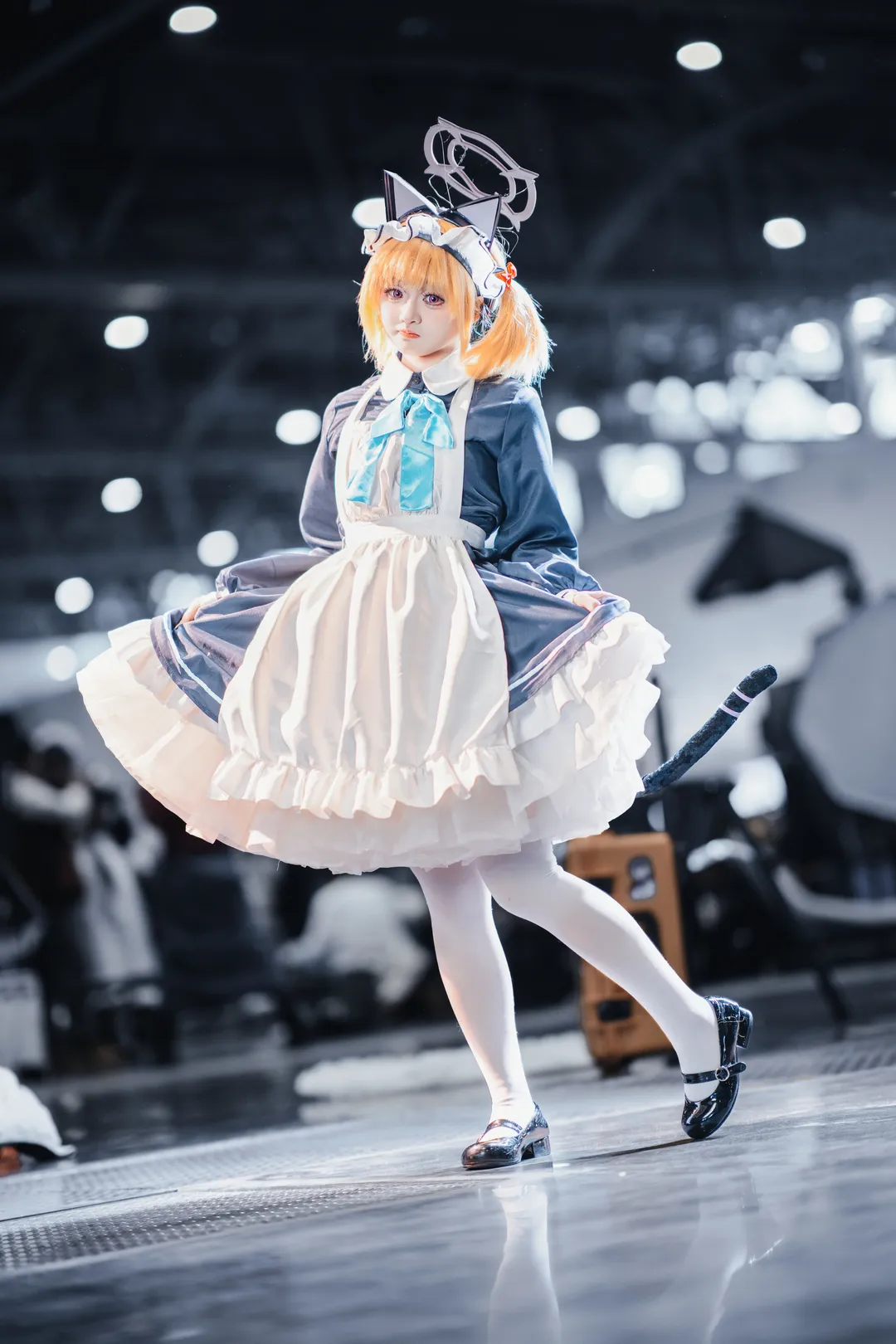 蔚蓝档案, 双人cos, 电竞少女, 才羽绿cos, 白丝穿搭