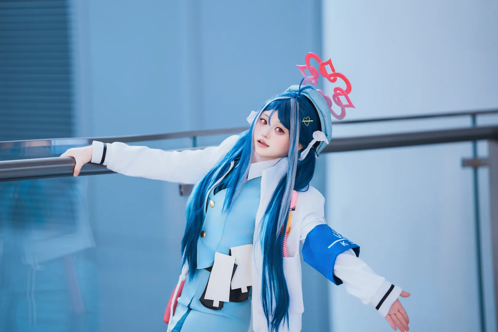 蔚蓝档案, 蓝色系cosplay, cp32漫展, 合欢垣吹雪cos, 黑色连裤袜cos - 第3张
