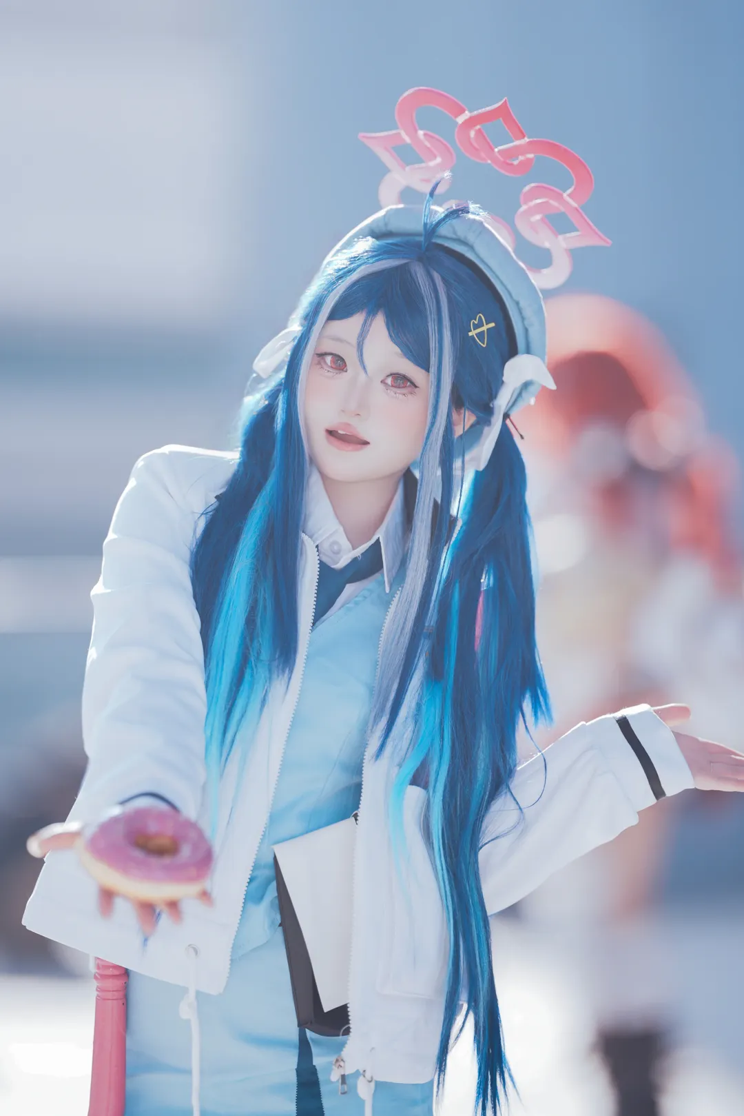 蔚蓝档案, 蓝色系cosplay, cp32漫展, 合欢垣吹雪cos, 黑色连裤袜cos - 第4张