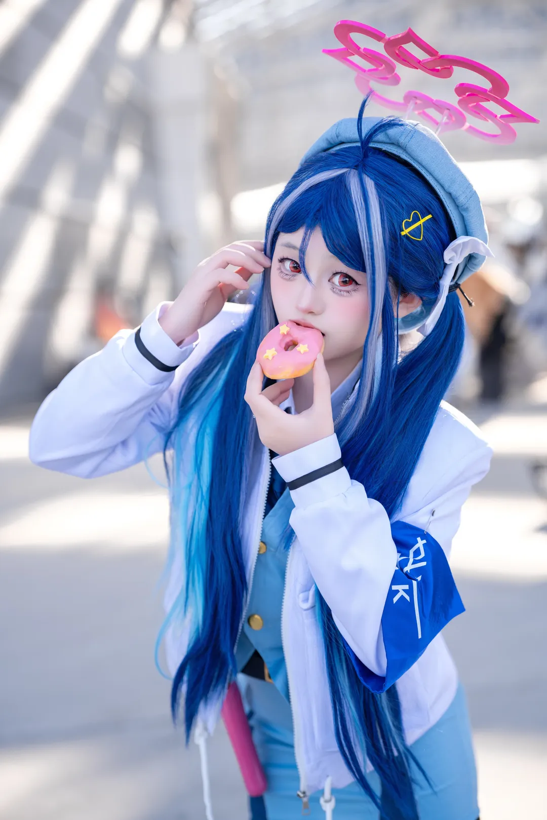 cosplay, 蔚蓝档案, 甜甜圈道具, 合欢垣吹雪cos, 二次元萝莉 - 第1张