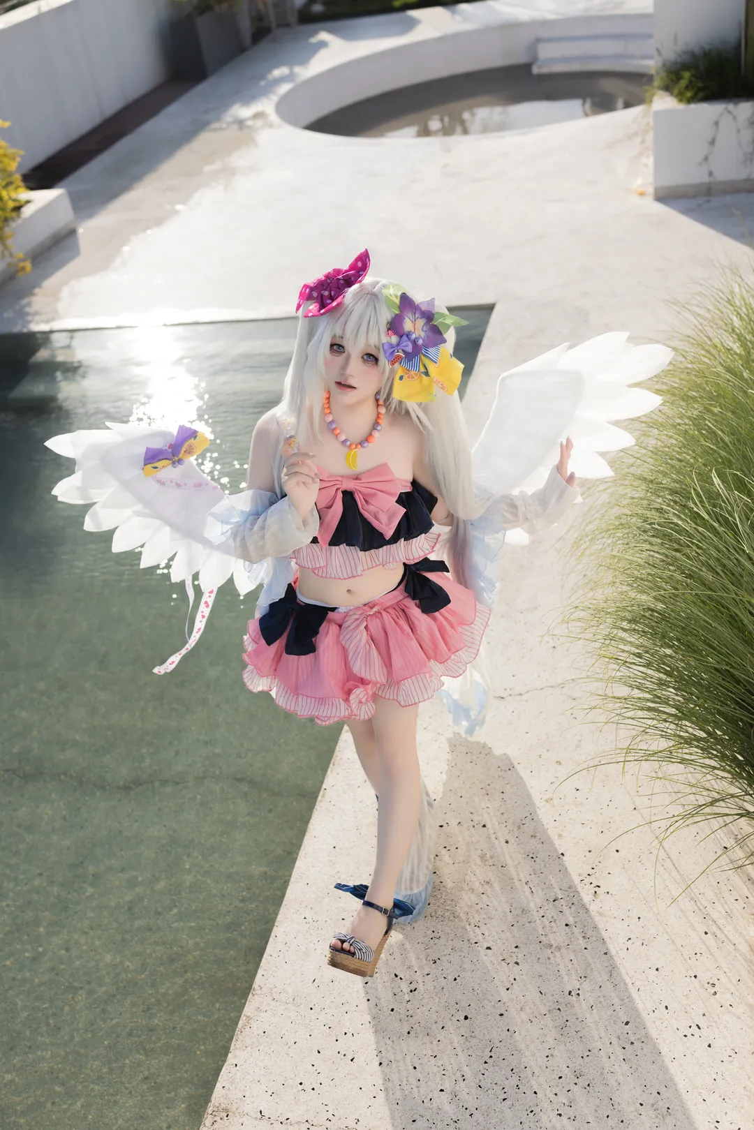 蔚藍檔案, 泳裝cosplay, 白洲梓cos, 二次元外景, 白洲梓水著