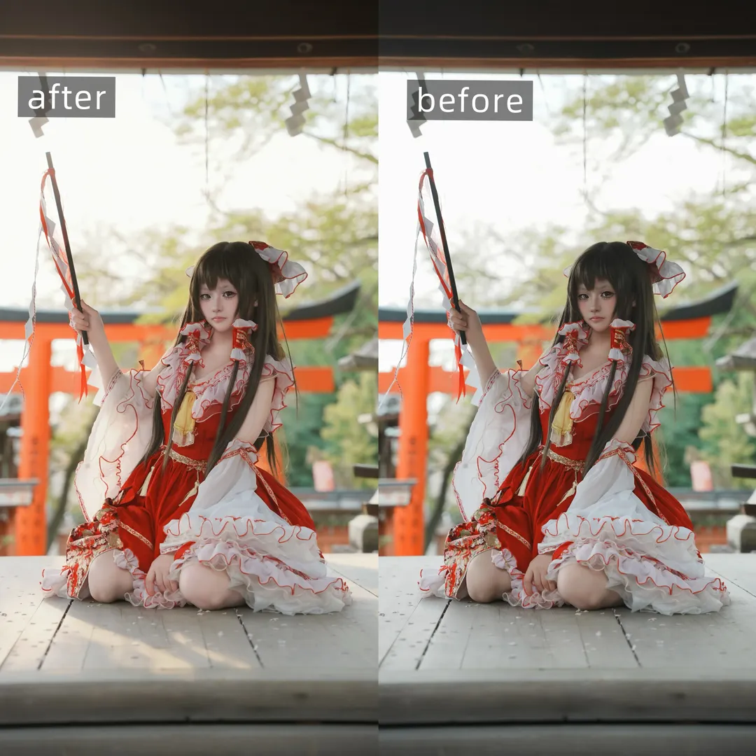 ブルーアーカイブ, 博麗霊夢コスプレ, コスプレ撮影, 水梓コスプレ, 写真編集シェア - 5枚目