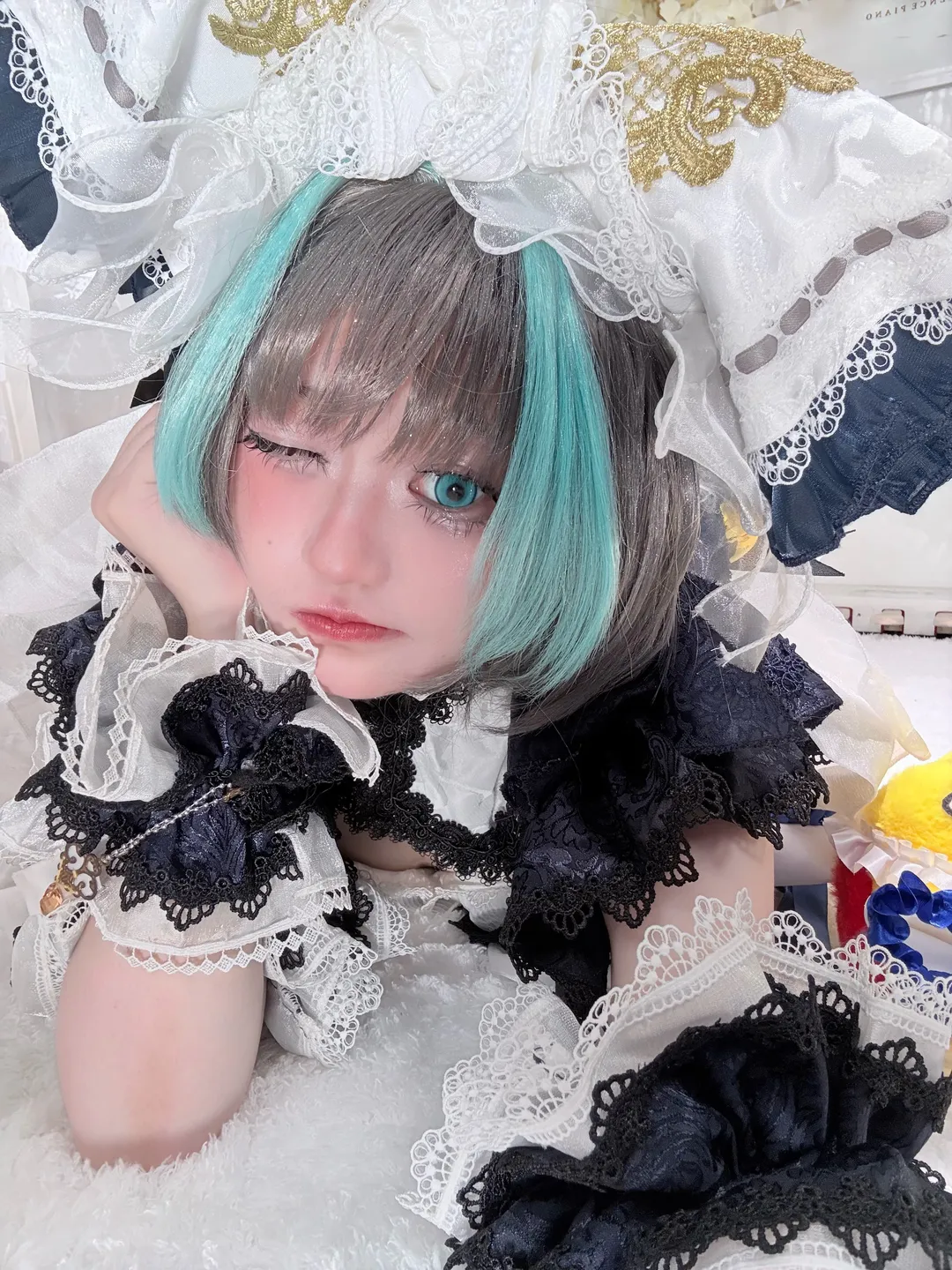 碧蓝航线, 二次元cosplay, 蕾丝洋装, 小柴郡cos, 蓝发美瞳 - 第3张