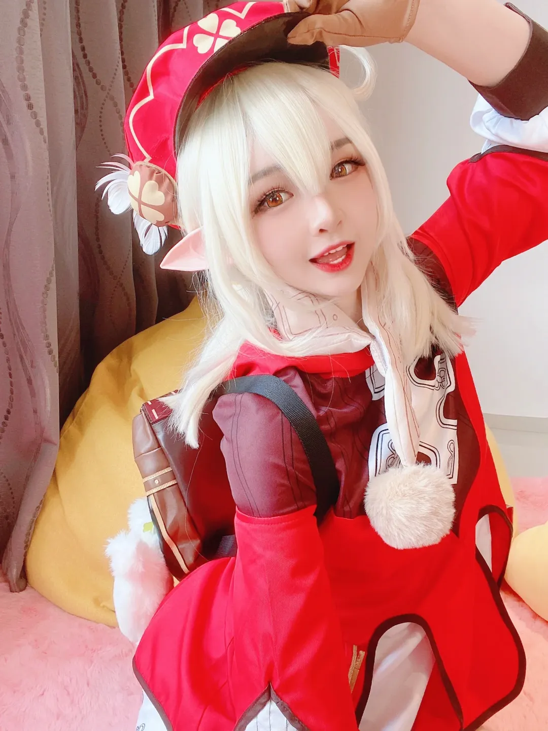 原神, 可莉cos, 二次元cosplay, 精灵耳造型, 童话风少女
